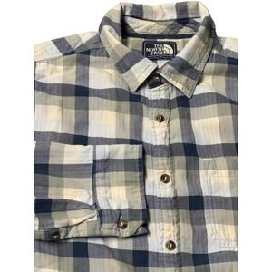 The North Face Plaid L/S Button Down Shirt Mens M Blue Gray Outdoor Gropcore